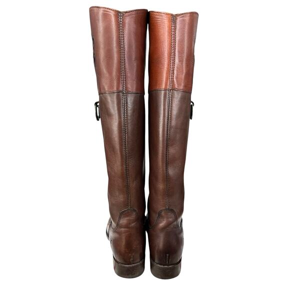 Frye Women’s Melissa D Ring Brown Logo Leather Riding Boot Size US 6.5 B - Picture 8 of 12